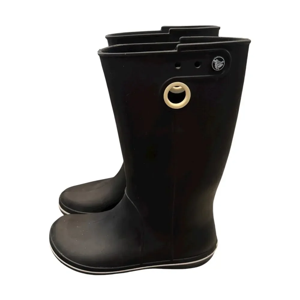 Crocs Crocband Jaunt Tall Black Rain Boots Waterproof Women’s W8